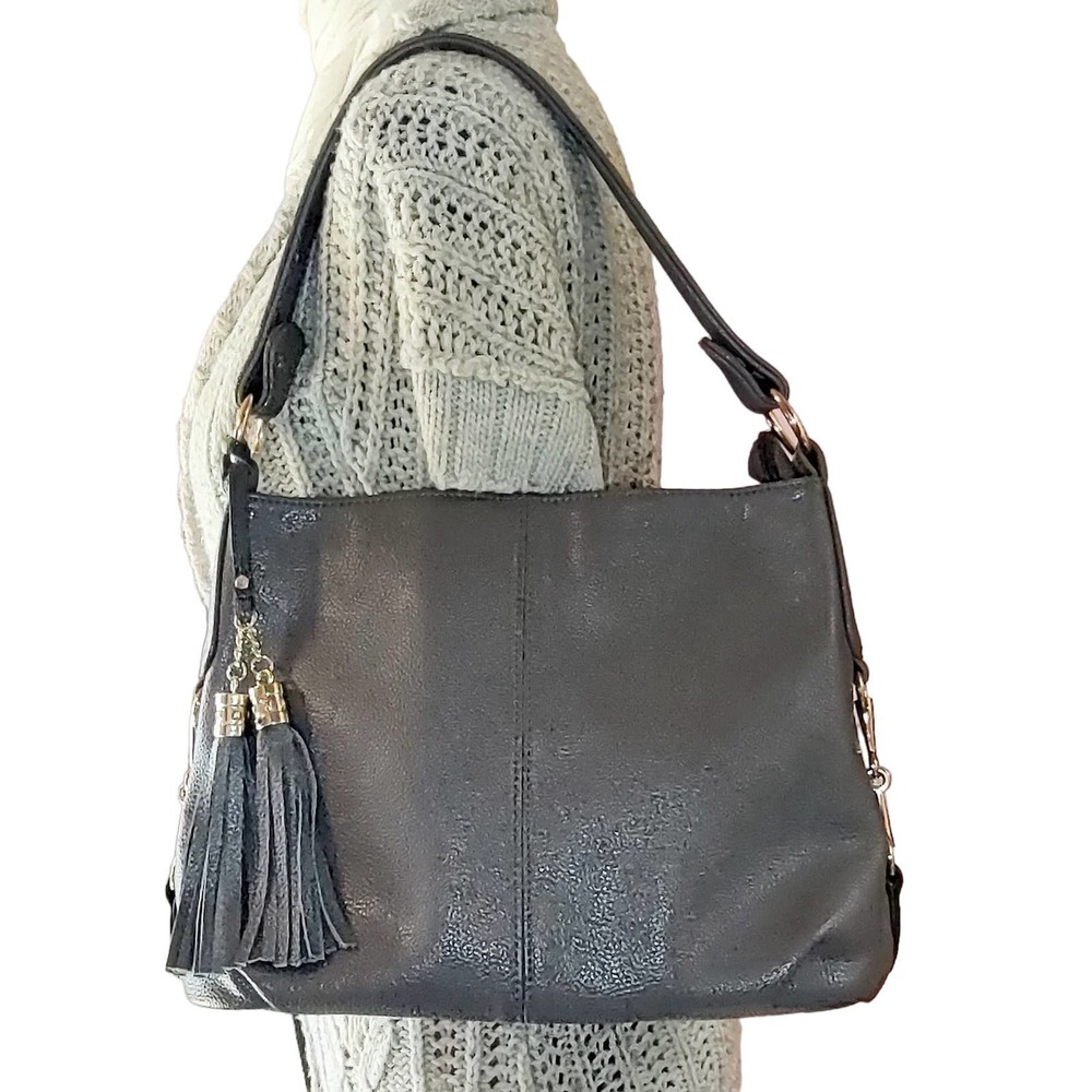 Bolaishaxuan (BOLAI) Gray Pebble Leather Bag